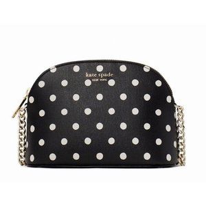 New Kate Spade Spencer Sunshine Dot Small Dome Crossbody Black